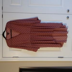 Torrid Dusty Rose Polkadot High-low Blouse (2)